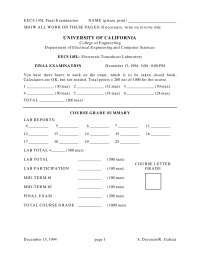 EECS 145L Final Examination: Electronic Transducer Laboratory