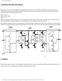 Latches - Electrical Engineering and Computer Sciences - Exam