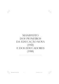 O MANIFESTO DOS PIONEIROS DA EDUCAÇÃO NOVA (1932) E DOS EDUCADORES (1959)