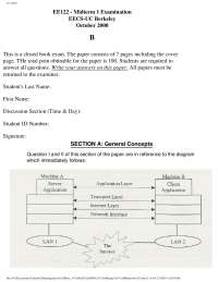 General Concepts - Introduction to Communications Networks - Exam - Docsity