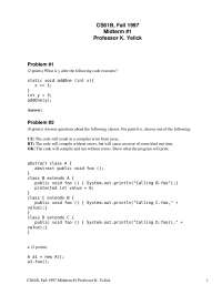 CS61B Midterm #1, Fall 1997: Problem Set