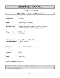 Average Overflow Rate - Wastewater Engineering - Old Exam Paper
