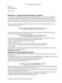 Type Checking - Programming Languages and Compilers - Exams - Docsity