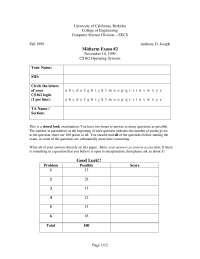 Memory Address - Operating Systems and System Programming - Exams
