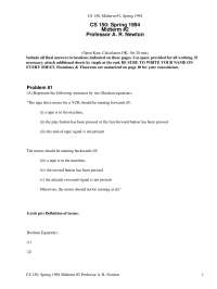 CS 150: Midterm 2, Spring 1994 - Boolean Equations and Logic Gates