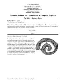 Unit Cube - Foundations of Computer Graphics - Exams