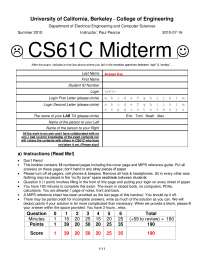 Register Size - Machine Structures - Solved Exams