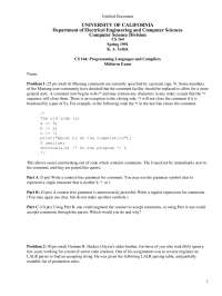 Code Crackers - Programming Languages and Compilers - Exams - Docsity