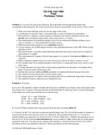 Reclaiming Memory - Data Structures - Exams