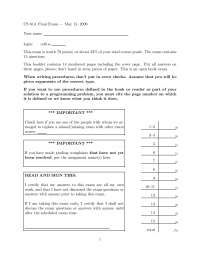 CS 61A Final Exam - May 15, 2009