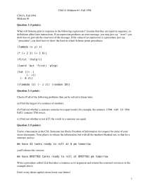 CS61A Midterm #1 Fall 1994 Exam Questions and Solutions