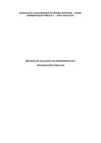 Modelos de avaliação de desempenho nas organizações públicas