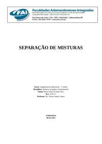 Relatório Separação de Misturas