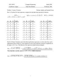 Combinations of Inputs - Computer Engineering - Solved Exam - Docsity