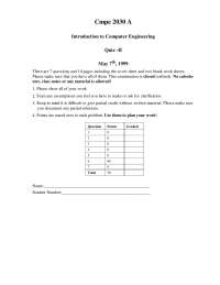 Synchronous Binary - Computer Engineering - Exam - Docsity