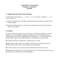 Execution Stages - Computer Archticture - Past Exam Paper - Docsity