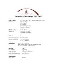 Degeneracy - Operations Research - Past Exam