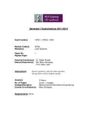 Value Stream Mapping - Lean Systems - Past Exam