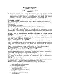 Entrevista com a gerente de enfermagem