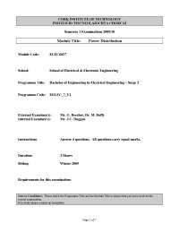 Bad (low) Powerfactor - Power Distribution - Past Exam Paper