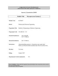 Control Lines - Microprocessor Systems - Exam - Docsity