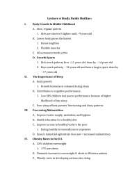 Child Development and Health: A Study Guide for Lecture 6 - Prof. Jason Grotuss