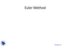 Euler Method - Numerical Methods - Lecture Slides - Docsity