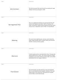 World War II Historical Terms and Definitions