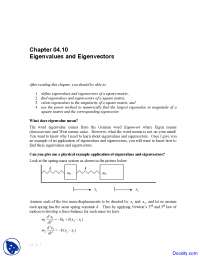 Eigenvalues and Eigenvectors - Numerical Analysis - Solved Exam
