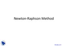 Newton-Raphson Method - Numerical Methods - Lecture Slides