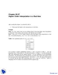 Higher Order Interpolation - Numerical Analysis - Solved Exam