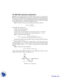 MATLAB Laboratory Experiment - Linear Dynamic Systems and Signals - Lab Handout