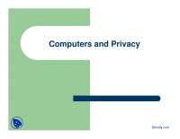 Computers and Privacy: A Historical Perspective and Current Concerns