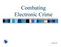 Combating Electronic Crime: Growth, Key Issues, and New Laws