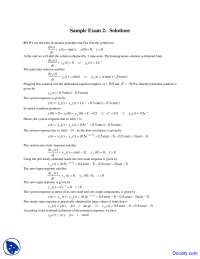 Solutions to Sample Exam 2: A Second Order Linear Differential Equation