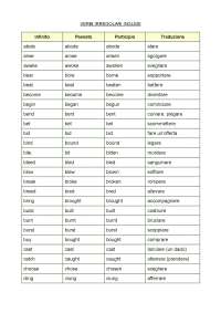 Verbi irregolari portoghese presente - Docsity