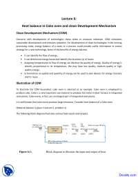 Heat balance in Coke Oven - Fuel, Furnace and Refractory - Lecture Notes