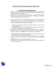Reinforced Soil Walls - Geosynthetics and Reinforced Soil Structures - Quiz