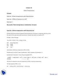 Flame Temperature - Fuel, Furnace and Refractory - Solved Assignment