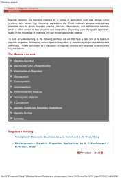 Magnetic Ceramics - Electroceramics - Lecture Notes