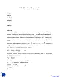Refractory Design Calculations - Fuel, Furnace and Refractory - Solved Assignment