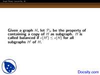 Graph Theory: Balanced Graphs and Threshold Functions