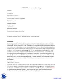 Electric Furnace Steelmaking - Steel Making - Lecture Notes