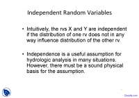 Stochastic Independence and Functions of Random Variables