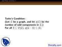 Graph Theory: Tutte's Condition and Perfect Matchings