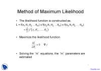 Method of Maximum Likelihood - Stochastic Hydrology - Lecture Notes