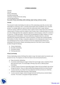 Modern Steelmaking - Steel Making - Lecture Notes