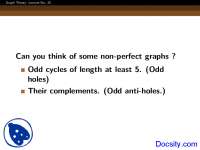 Non Perfect Graphs - Graph Theory - Lecture Slides