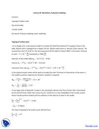 Illustration of Physical Modeling - Steel Making - Lecture Notes