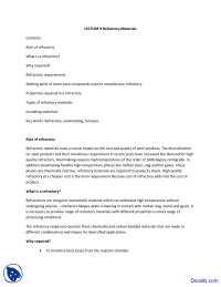 Refractory Materials - Steel Making - Lecture Notes